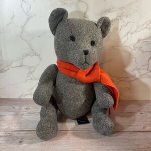 Banana Republic Teddy Bear 100% Cashmere 12" Gray Plush Stuffed Pum Scarf EUC.